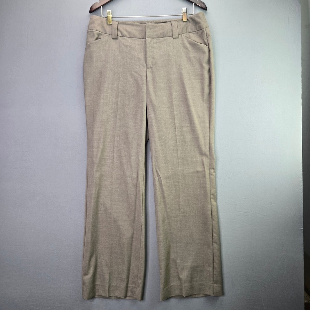 Gap Dress Pants Curvy Fit Flared Leg 14L Taupe Brown Stretch Professional Work